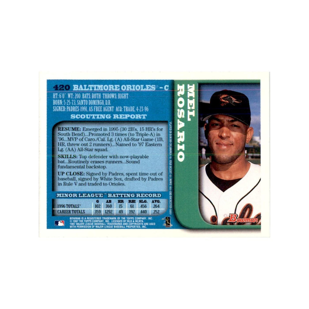 1997 Bowman Mel Rosario Baseball Cards #420