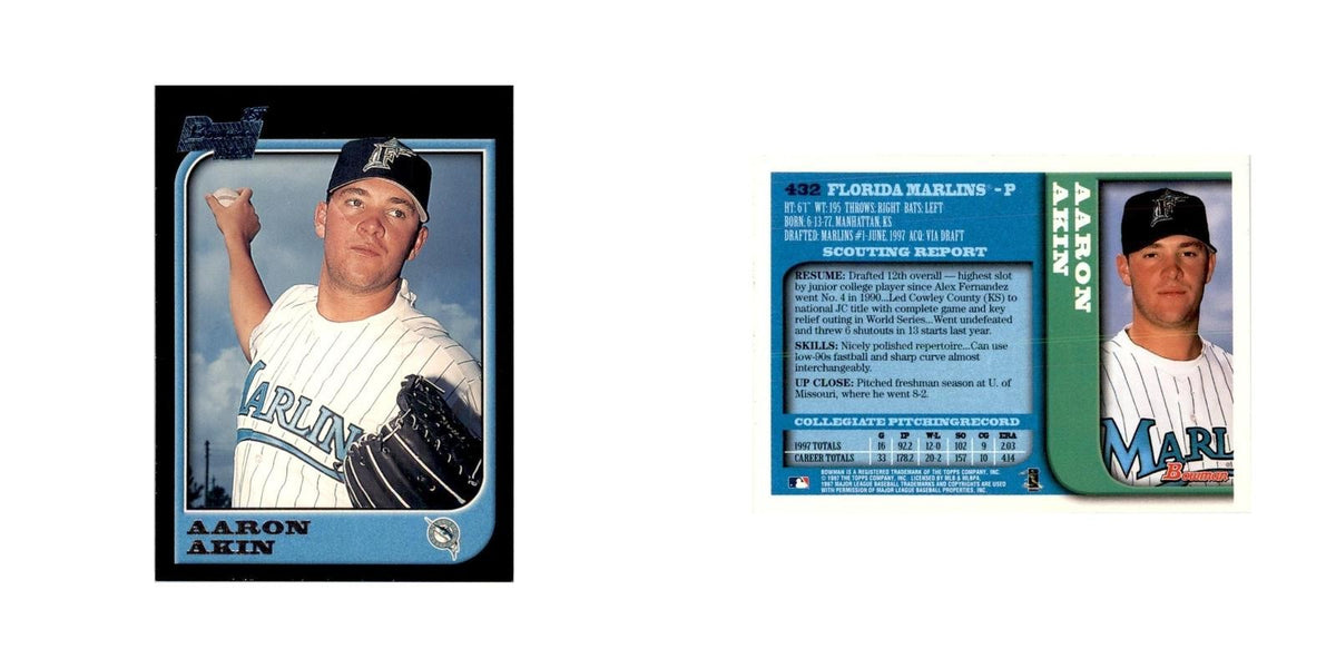1997 Bowman Aaron Akin Baseball Cards #432