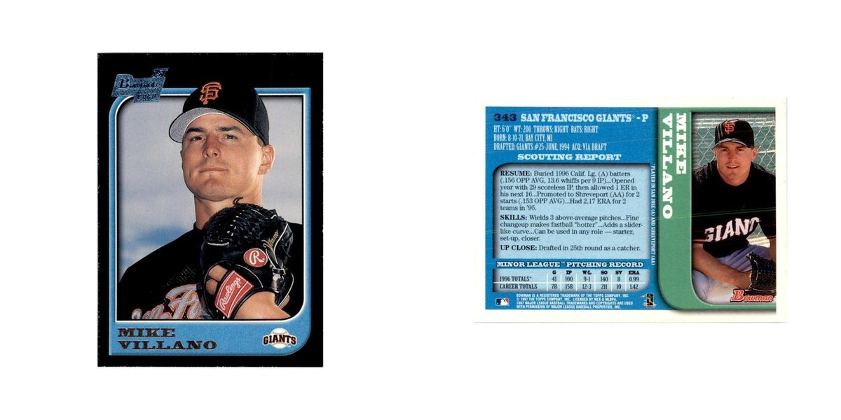 1997 Bowman Mike Villano Baseball Cards #343