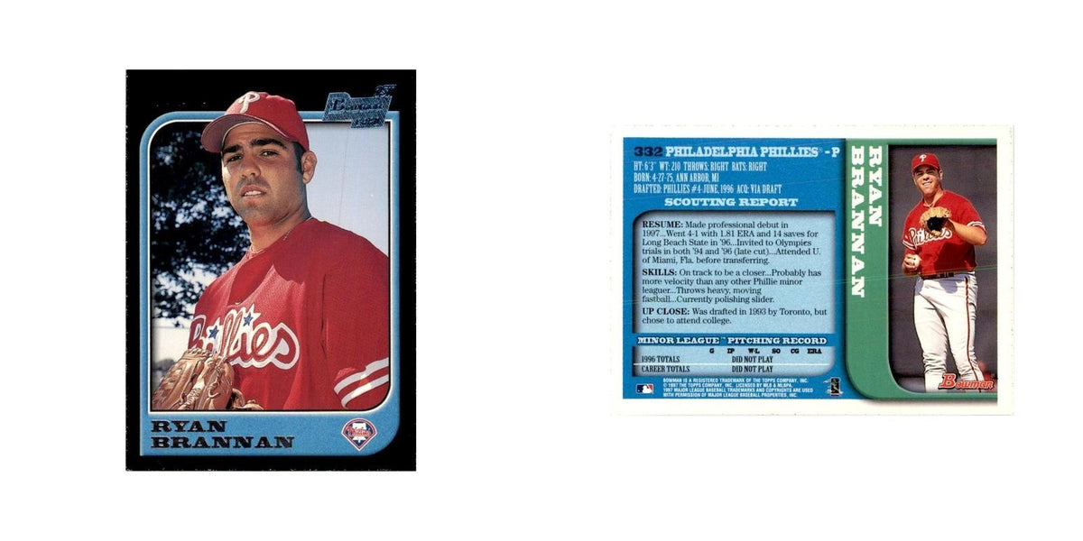 1997 Bowman Ryan Brannan Baseball Cards #332