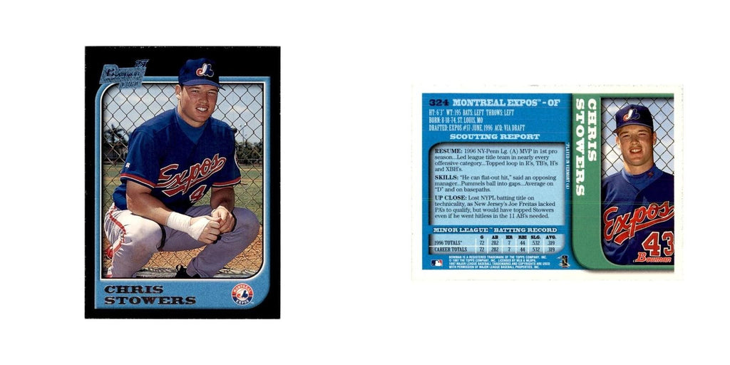 1997 Bowman Chris Stowers Baseball Cards #324