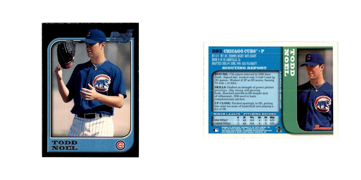 1997 Bowman Todd Noel Baseball Cards #383