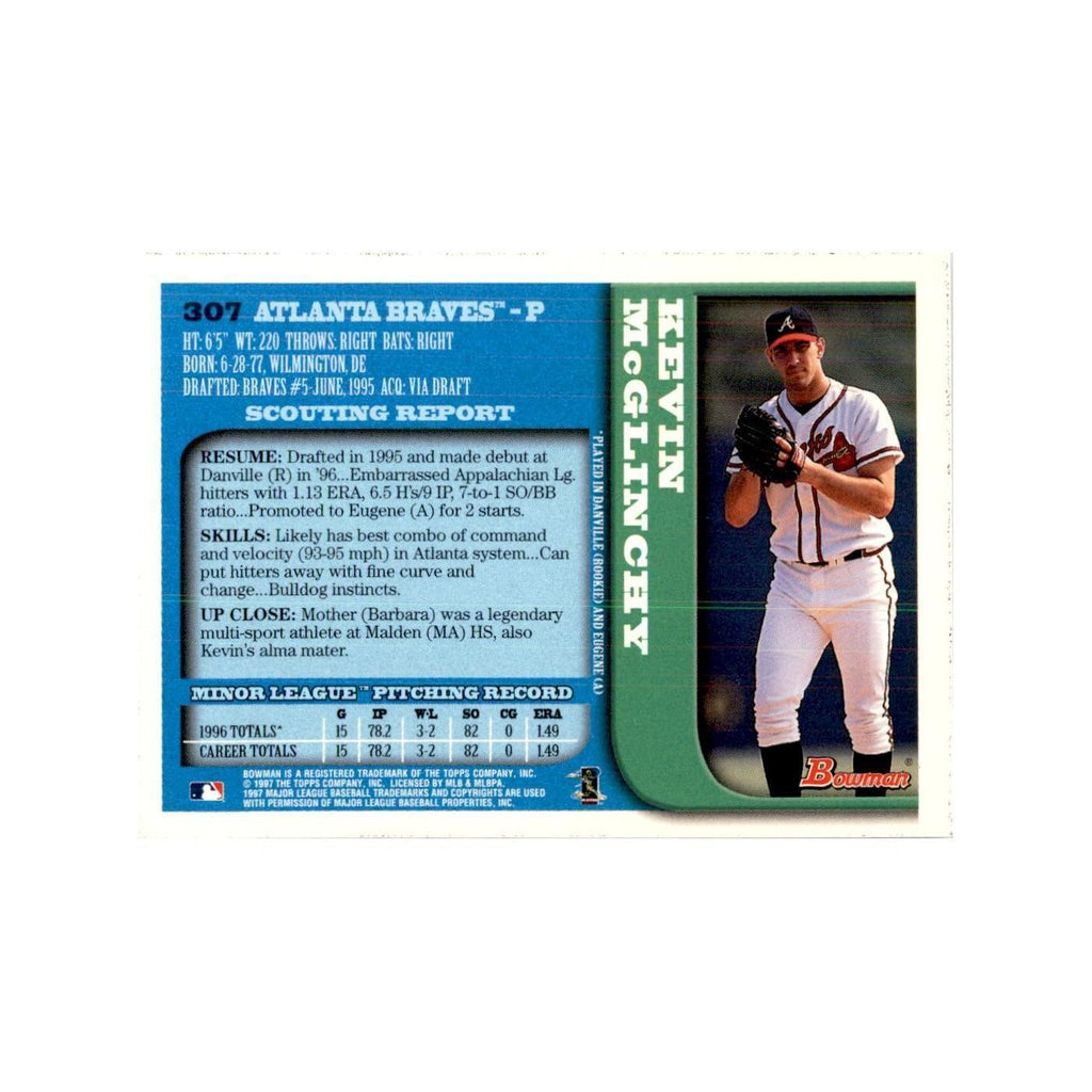 1997 Bowman Kevin McGlinchy Baseball Cards #307