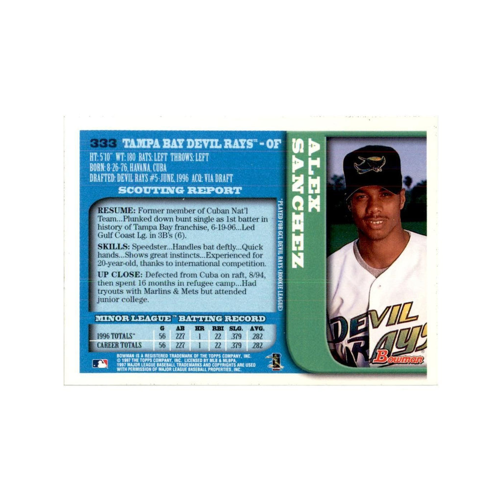 1997 Bowman Alex Sanchez Baseball Cards #333
