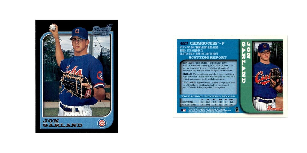 1997 Bowman Jon Garland Baseball Cards #427