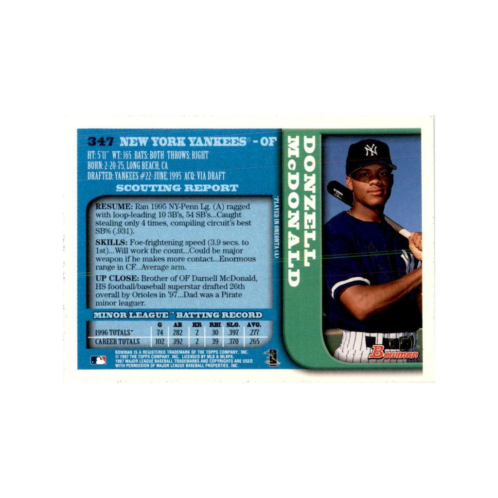 1997 Bowman Donzell McDonald Baseball Cards #347