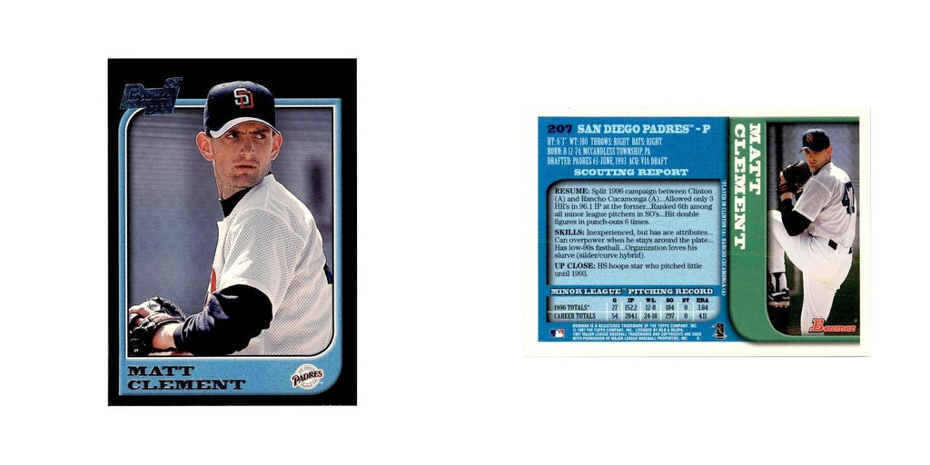1997 Bowman Matt Clement Baseball Cards #207
