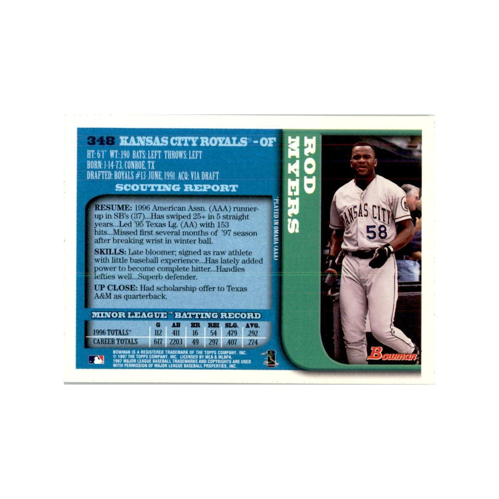 1997 Bowman Rod Myers Baseball Cards #348