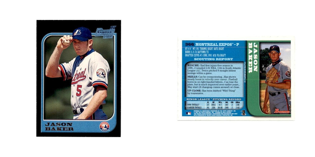 1997 Bowman Jason Baker Baseball Cards #366