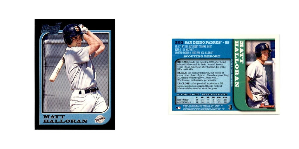 1997 Bowman Matt Halloran Baseball Cards #203