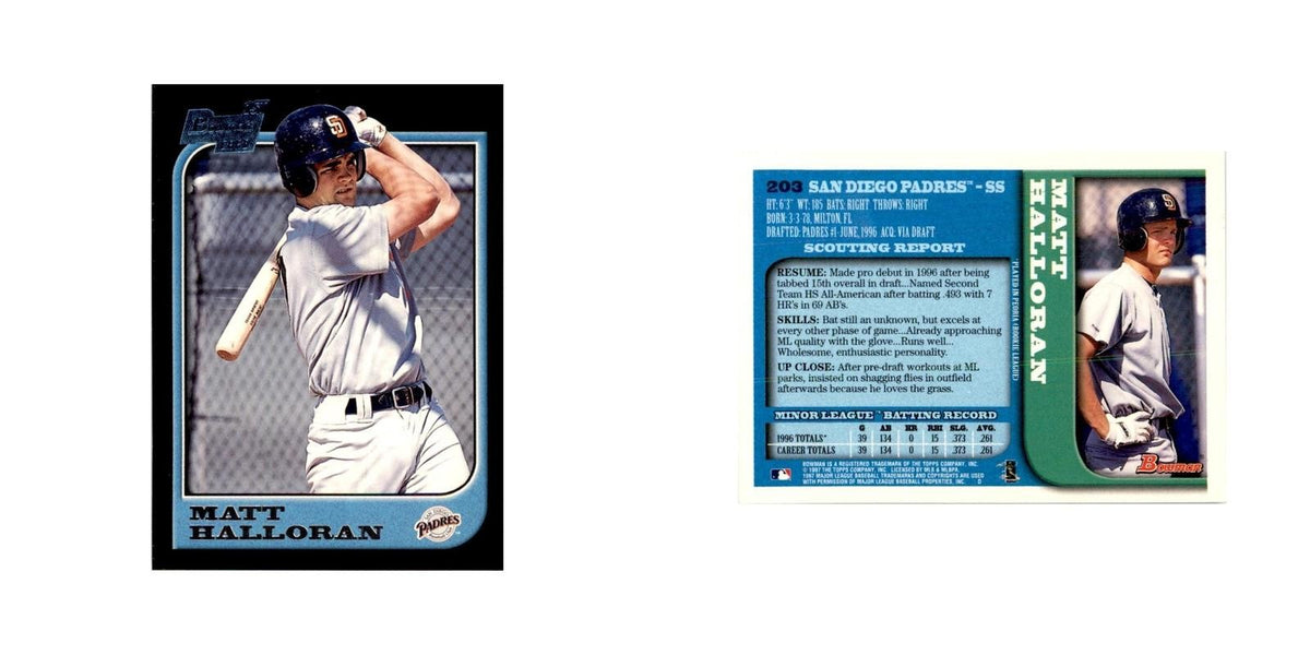 1997 Bowman Matt Halloran Baseball Cards #203