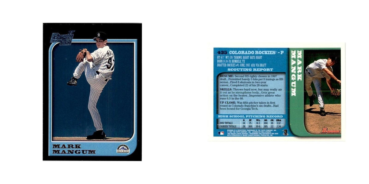 1997 Bowman Mark Mangum Baseball Cards #435