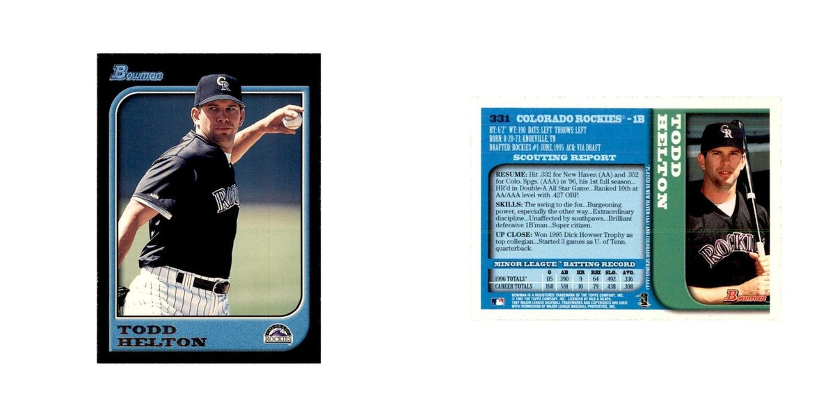 1997 Bowman Todd Helton Baseball Cards #331