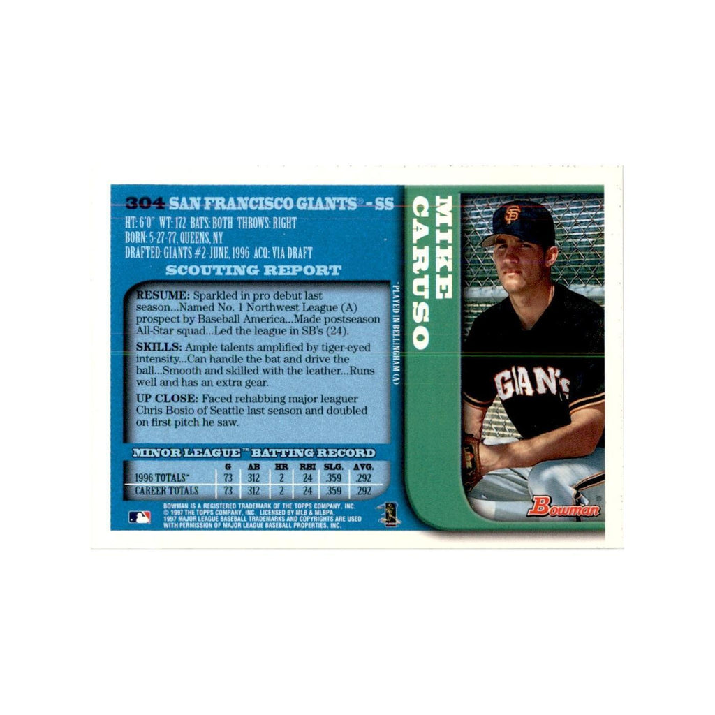 1997 Bowman Mike Caruso Baseball Cards #304