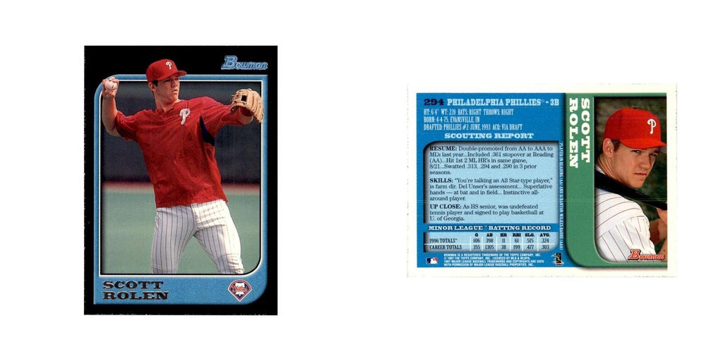 1997 Bowman Scott Rolen Baseball Cards #294