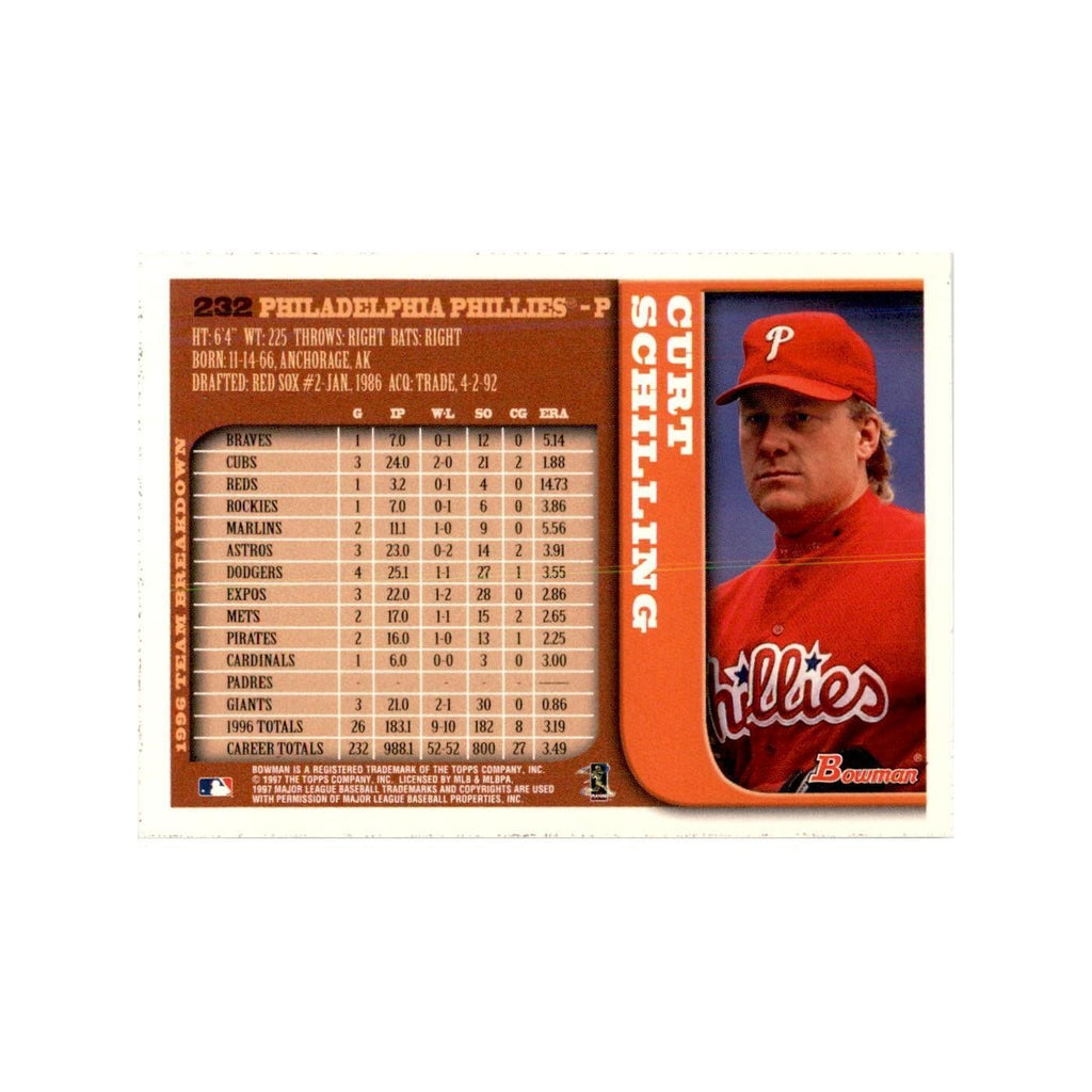 1997 Bowman Curt Schilling Baseball Cards #232