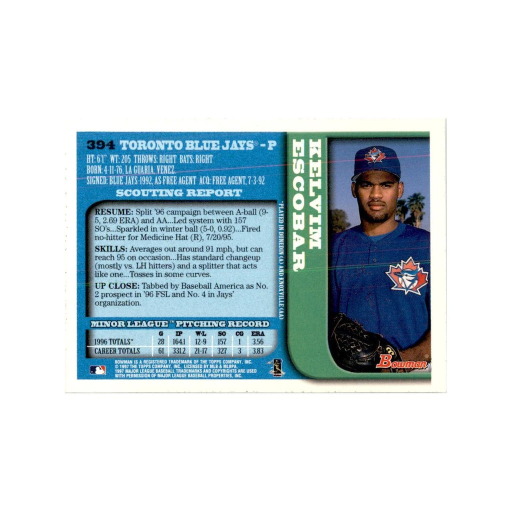1997 Bowman Kelvim Escobar Baseball Cards #394