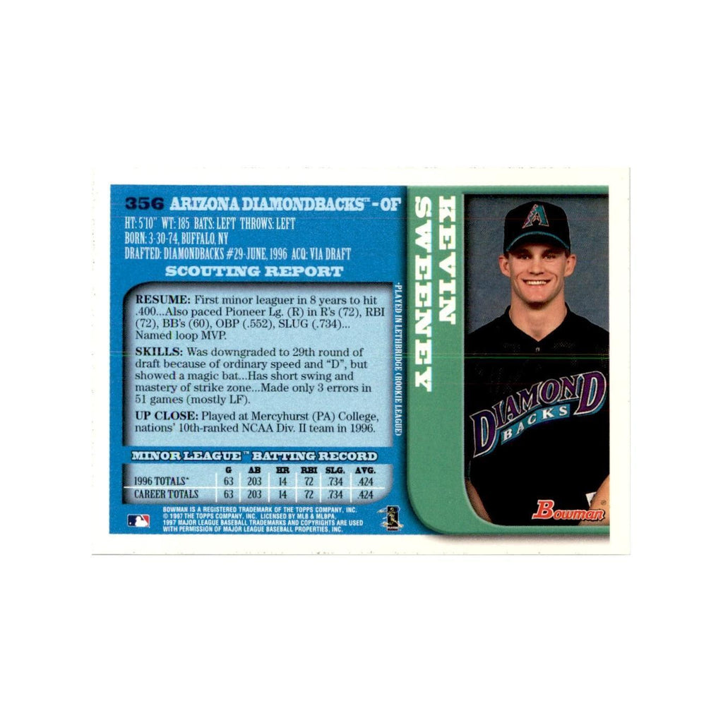 1997 Bowman Kevin Sweeney Baseball Cards #356