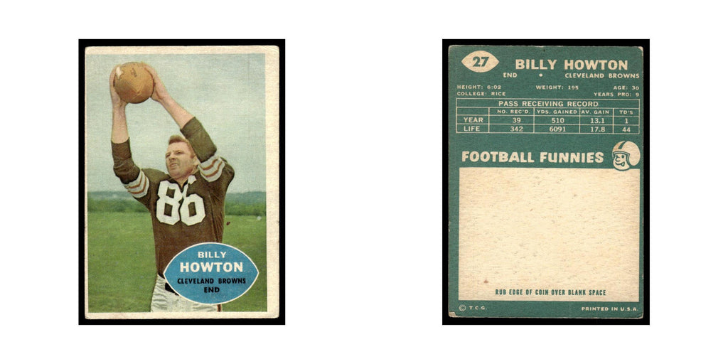 Billy Howton 1960 Topps #27 Cleveland Browns Football Card EX