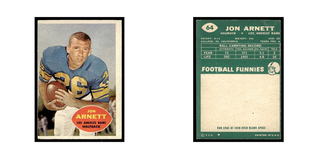 Jon Arnett 1960 Topps #64 Los Angeles Rams Football Card EX