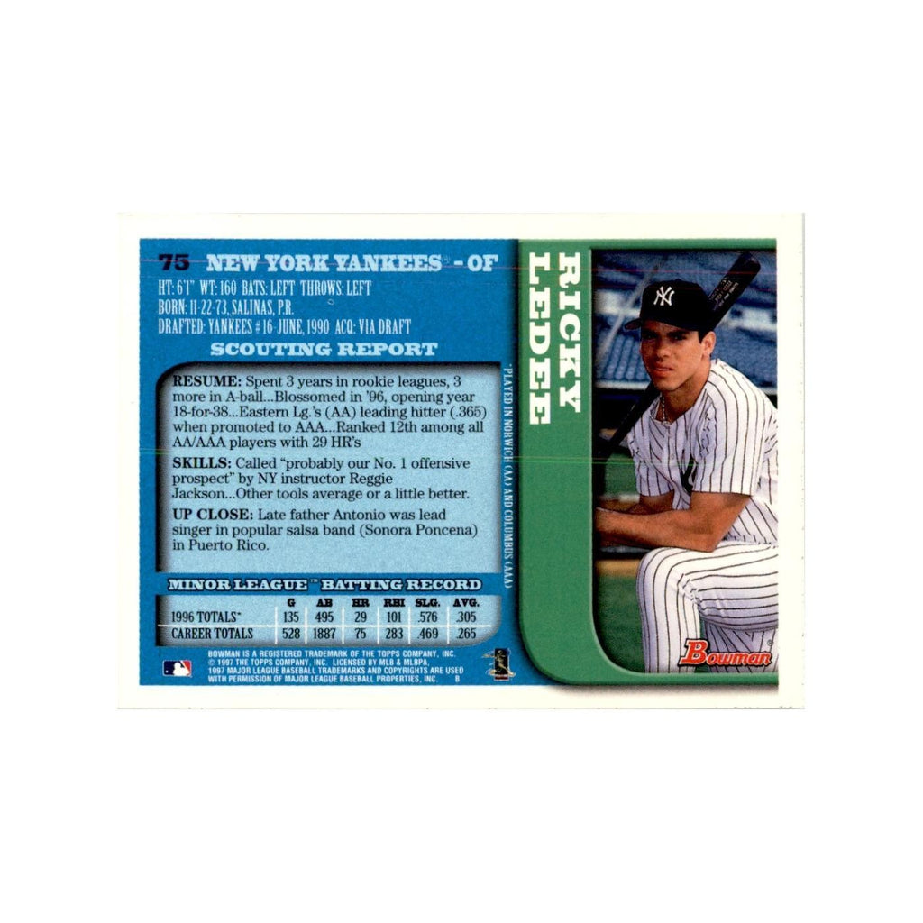 1997 Bowman Ricky Ledee Baseball Cards #75