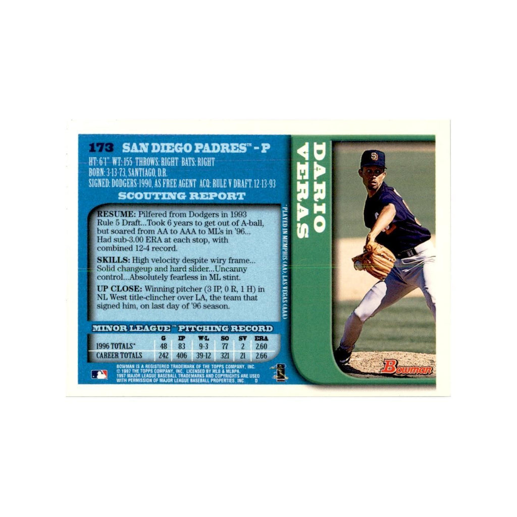 1997 Bowman Dario Veras Baseball Cards #173