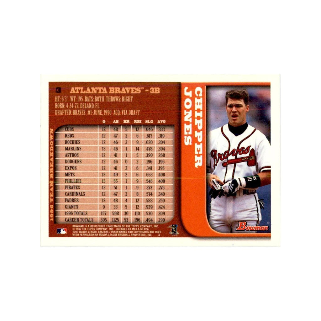 1997 Bowman Chipper Jones Baseball Cards #3