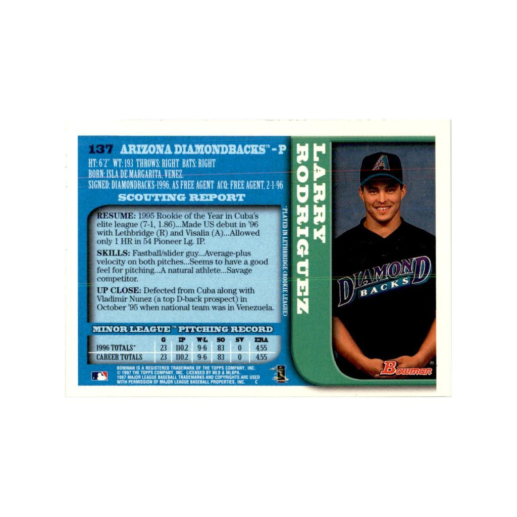 1997 Bowman Larry Rodriguez Baseball Cards #137