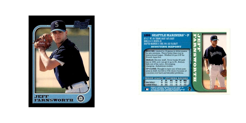 1997 Bowman Jeff Farnsworth Baseball Cards #186