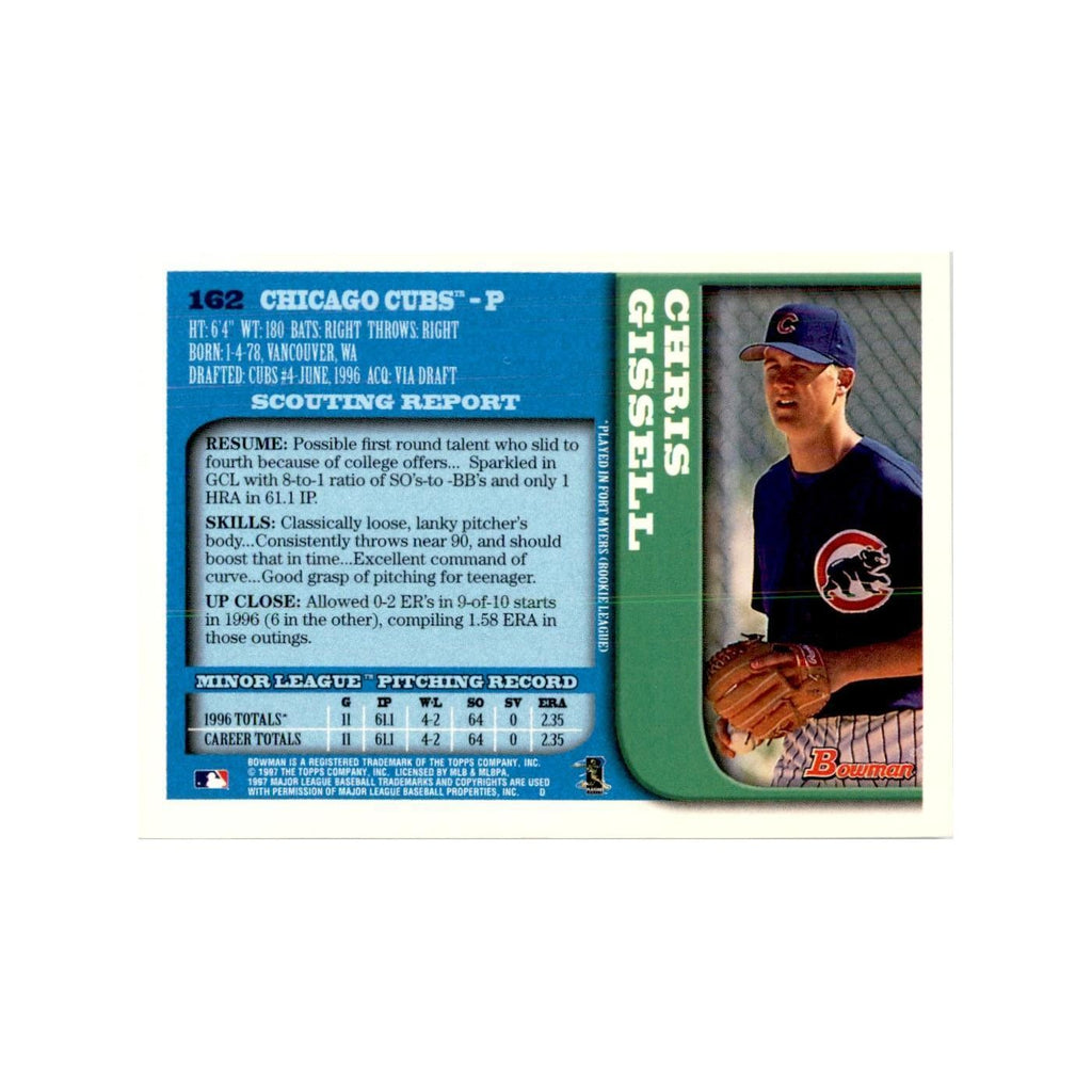 1997 Bowman Chris Gissell Baseball Cards #162