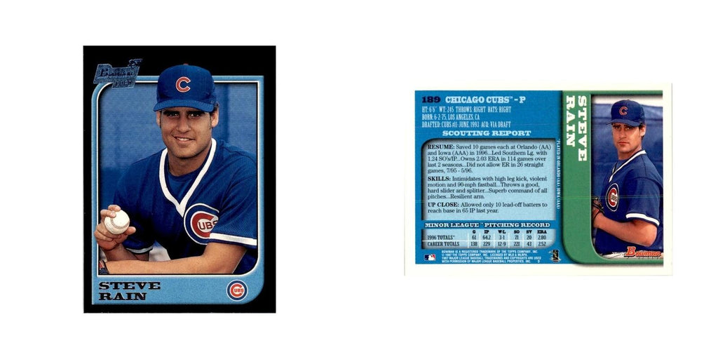 1997 Bowman Steve Rain Baseball Cards #189