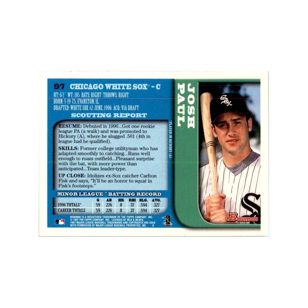 1997 Bowman Josh Paul Baseball Cards #97