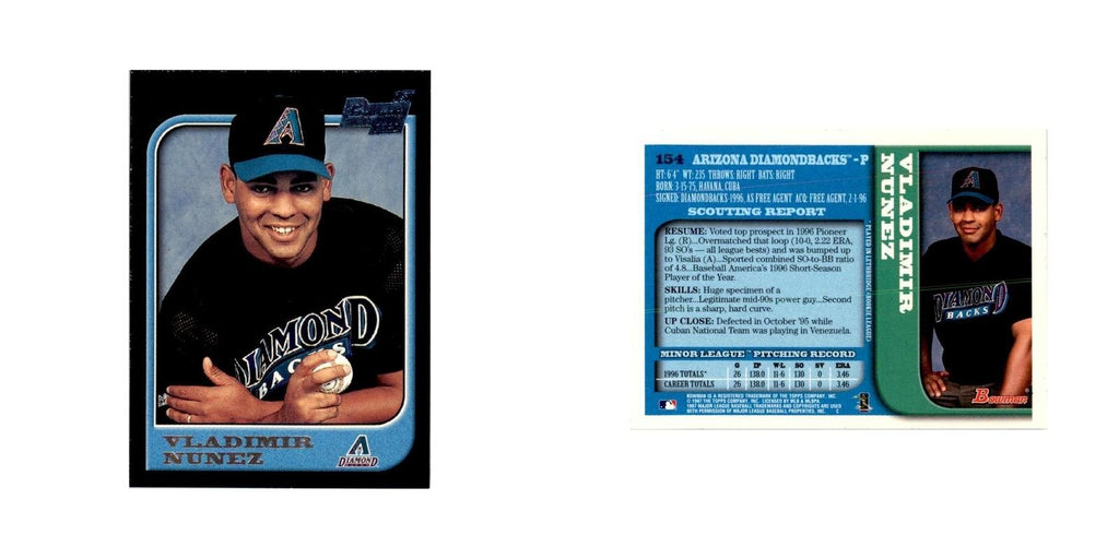 1997 Bowman Vladimir Nunez Baseball Cards #154