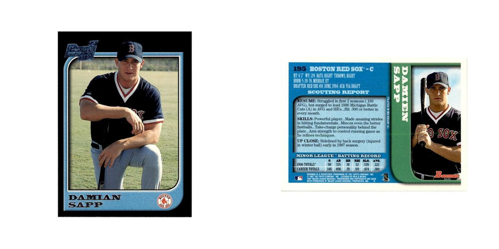 1997 Bowman Damian Sapp Baseball Cards #195
