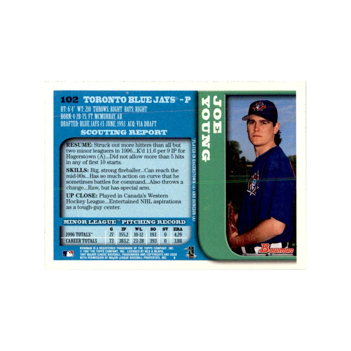 1997 Bowman Joe Young Baseball Cards #102