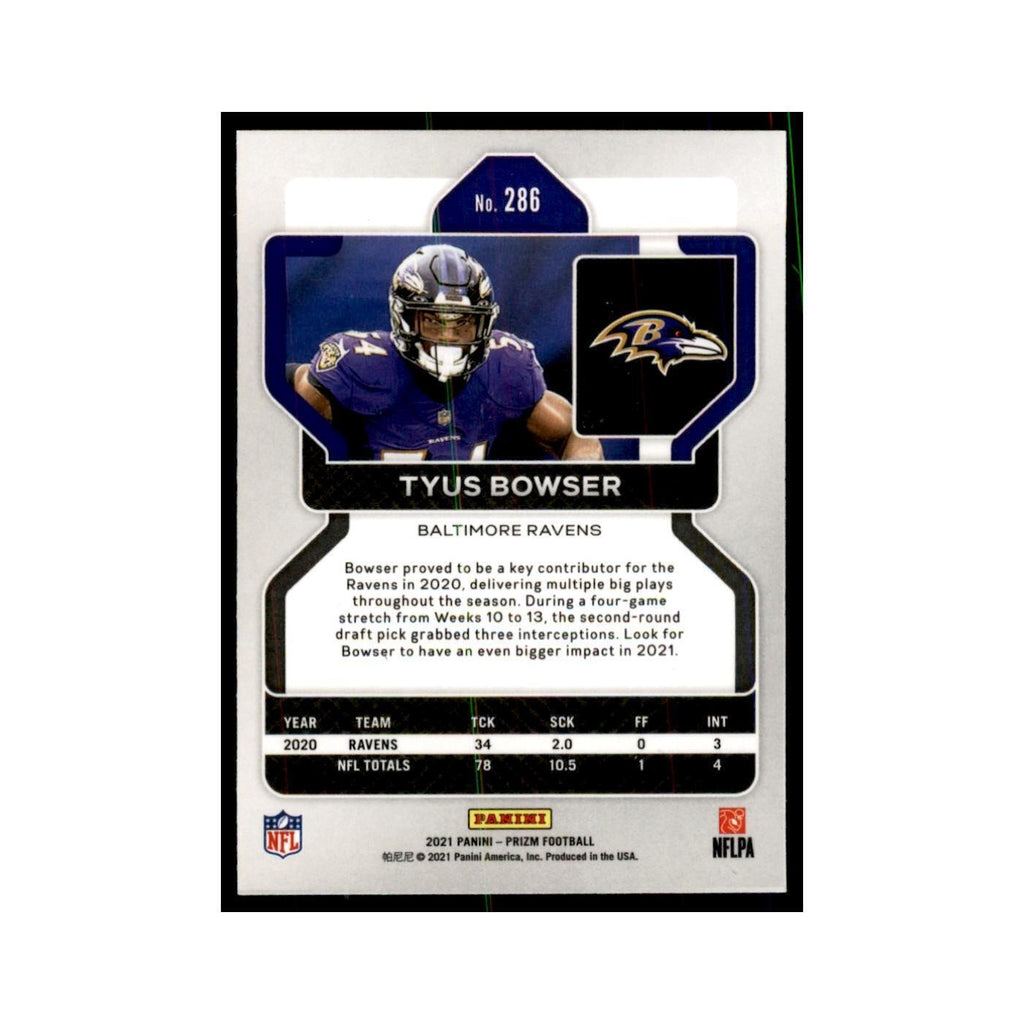 Tyus Bowser 2021 Panini Prizm #286 Football Cards Football Card NM