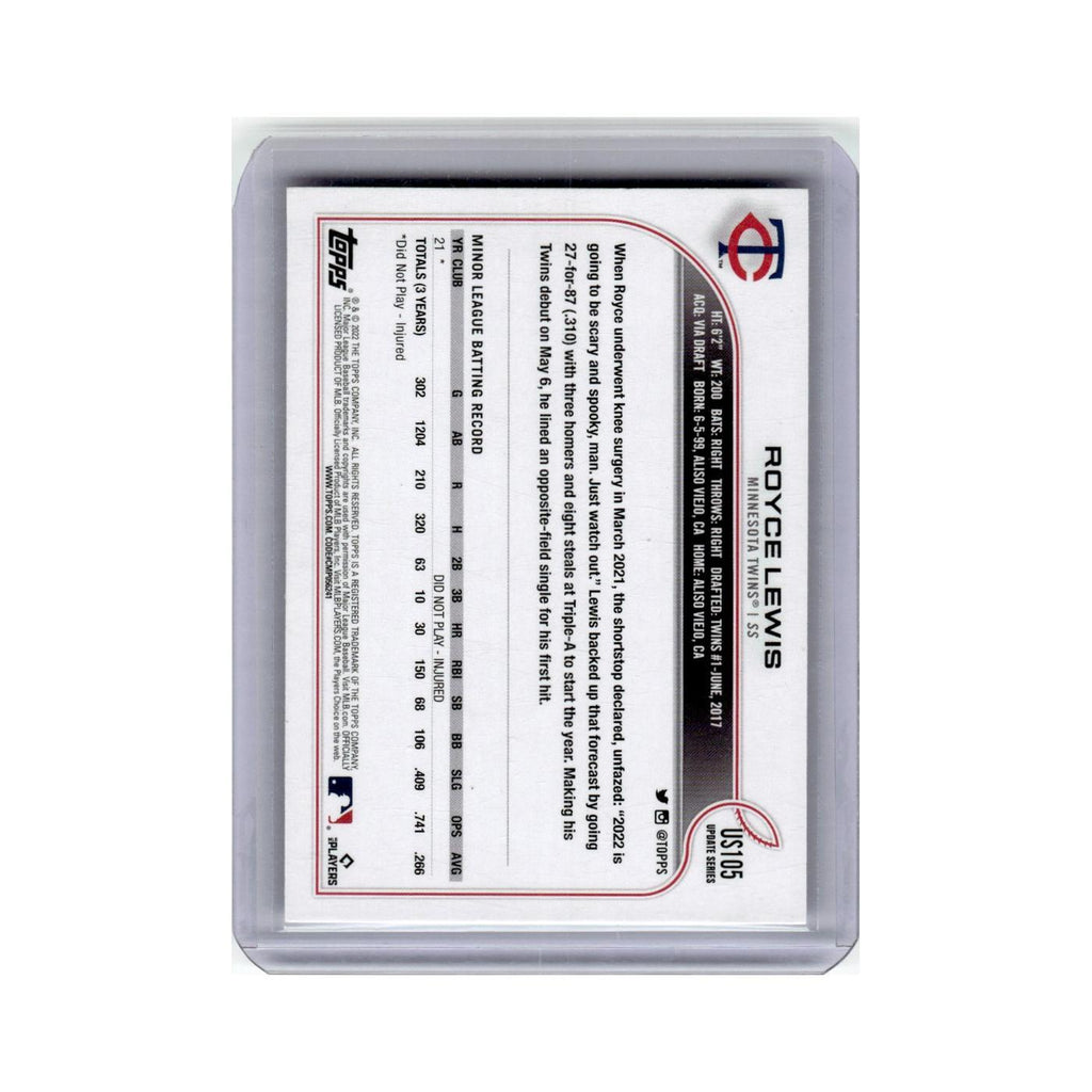 Royce Lewis Rookie 2022 Topps Update #US105 Minnesota Twins Baseball Card NM