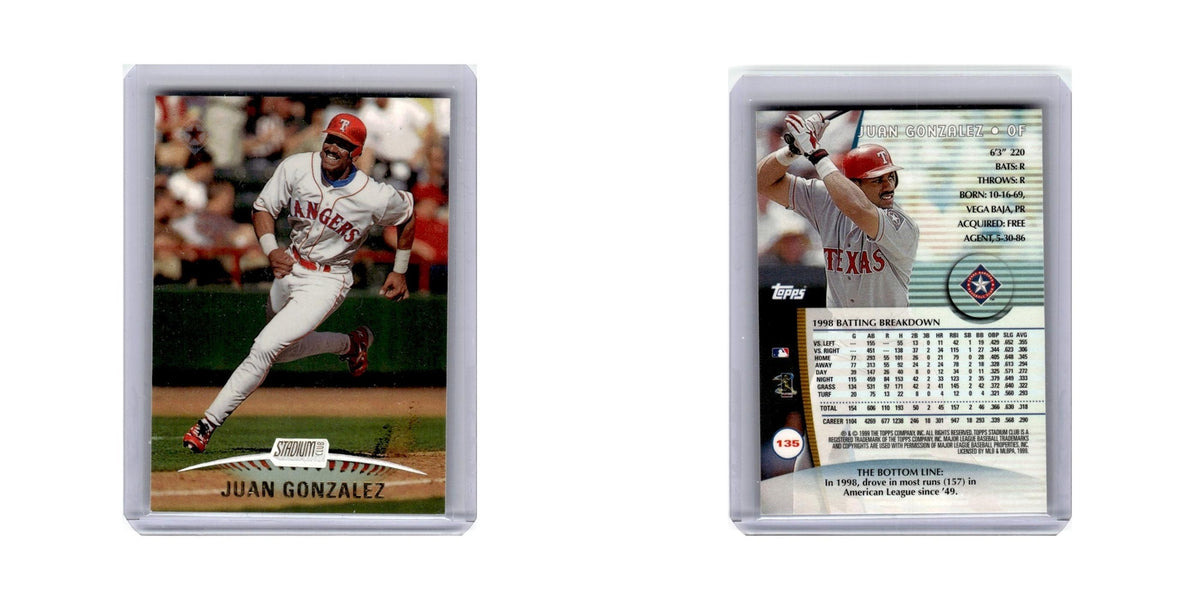 Juan Gonzalez 1999 Stadium Club #135 Baseball Card NM