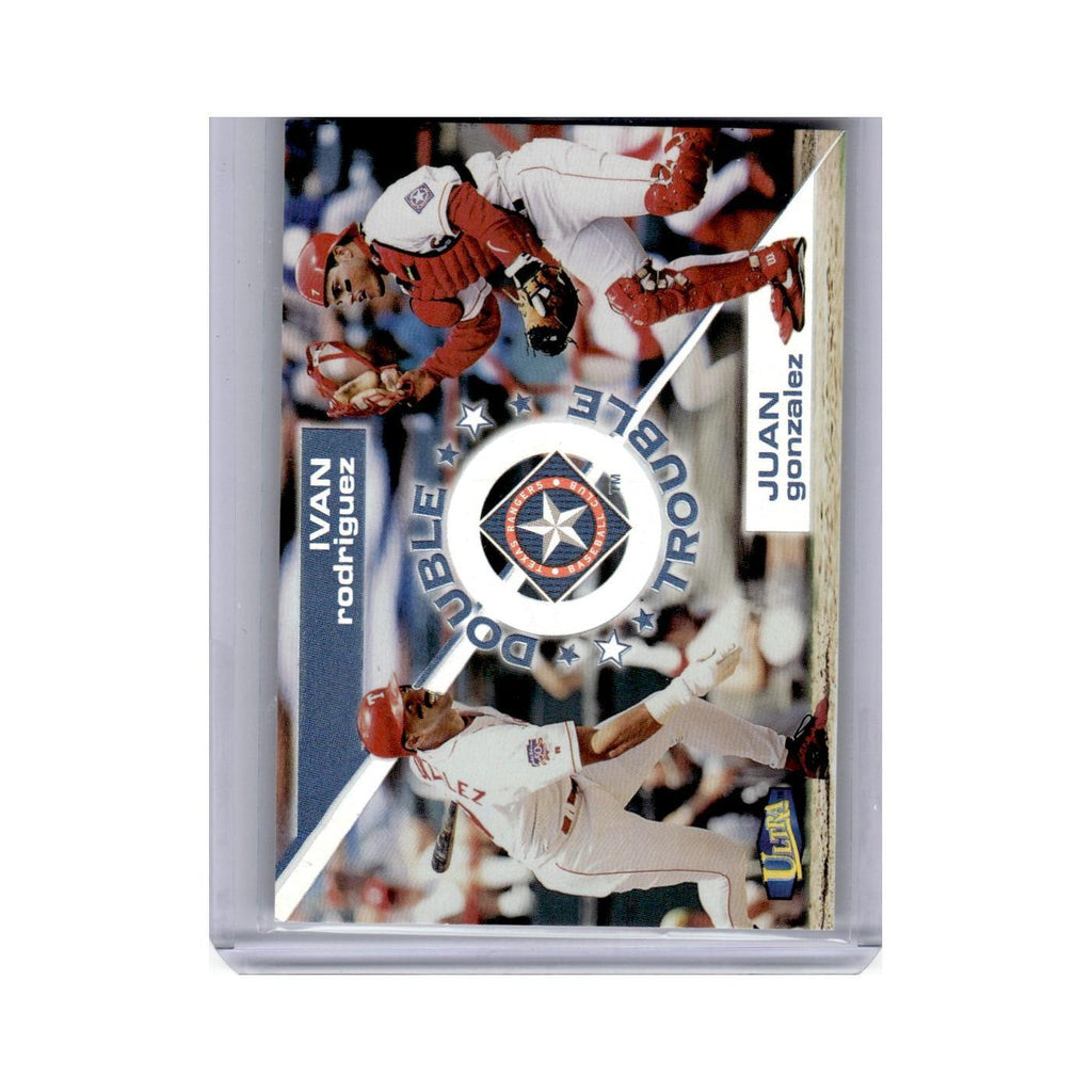 Juan Gonzalez Ivan Rodriguez 1998 Ultra Double Trouble #10DT Texas Rangers NM