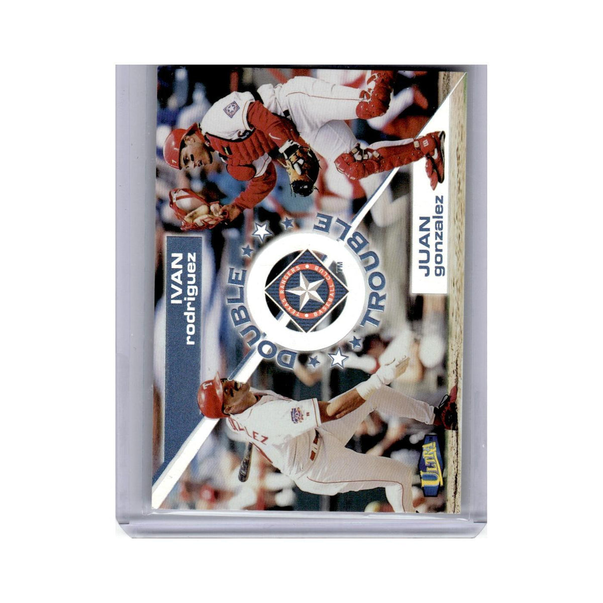 Juan Gonzalez Ivan Rodriguez 1998 Ultra Double Trouble #10DT Texas Rangers NM