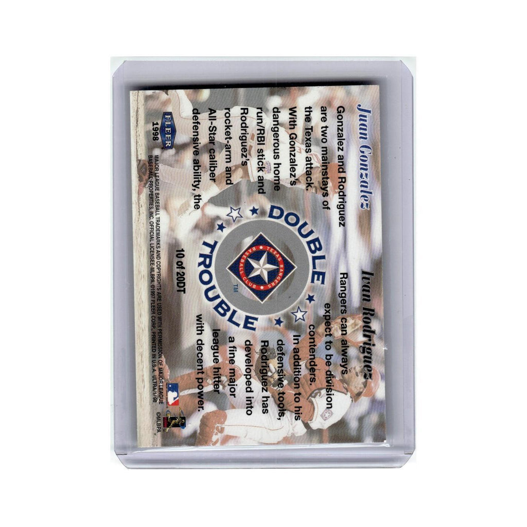 Juan Gonzalez Ivan Rodriguez 1998 Ultra Double Trouble #10DT Texas Rangers NM