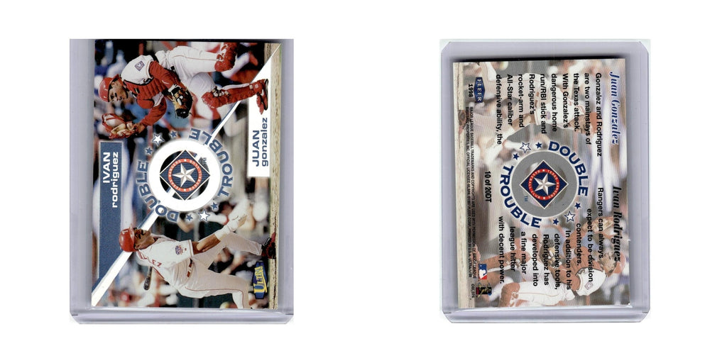 Juan Gonzalez Ivan Rodriguez 1998 Ultra Double Trouble #10DT Texas Rangers NM