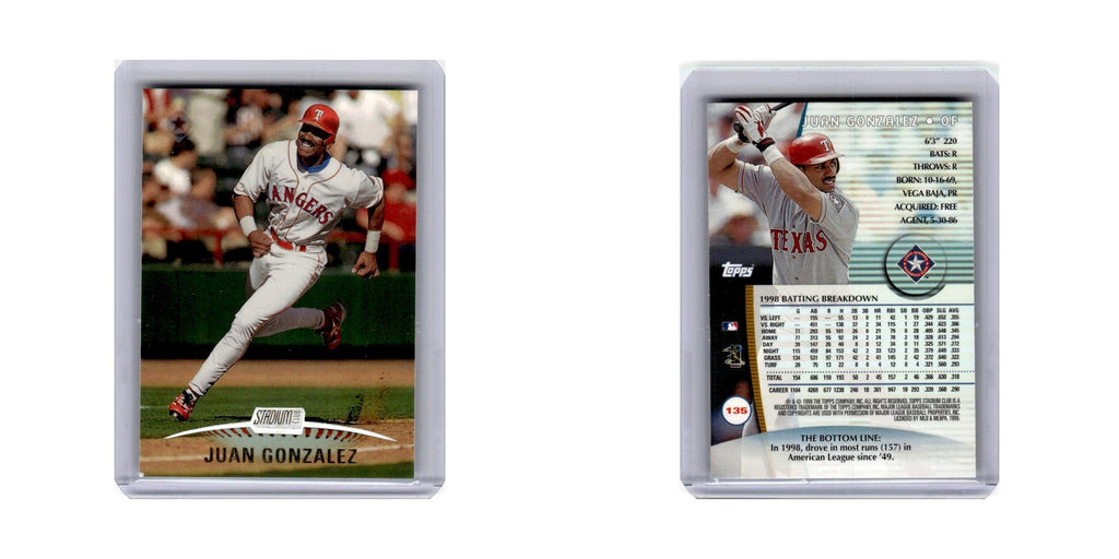 Juan Gonzalez 1999 Stadium Club #135 Baseball Card NM