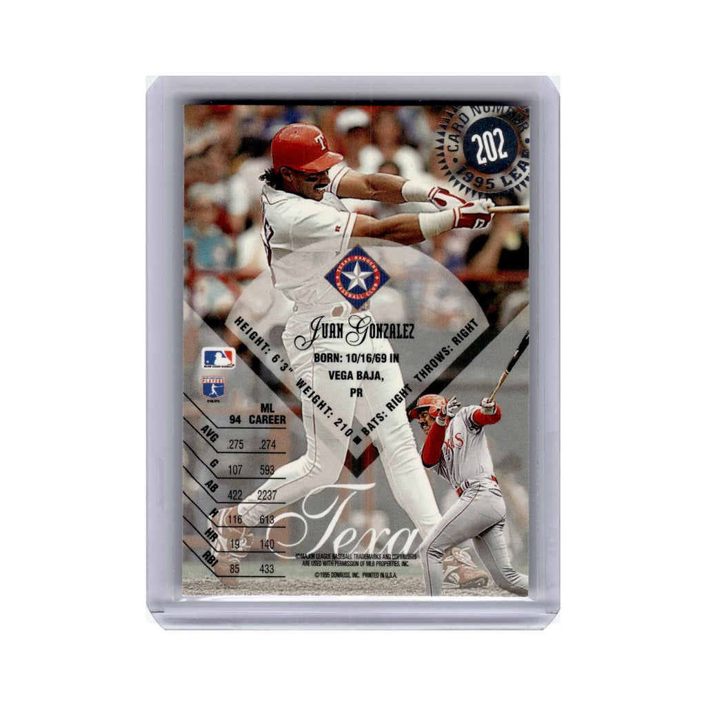 Juan Gonzalez 1995 Leaf #202 Texas Rangers Baseball Card NM