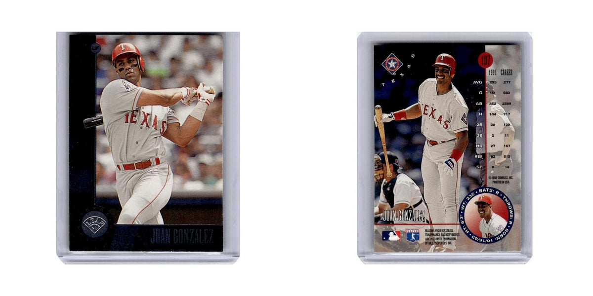 Juan Gonzalez 1996 Leaf #107 Texas Rangers Baseball Card NM