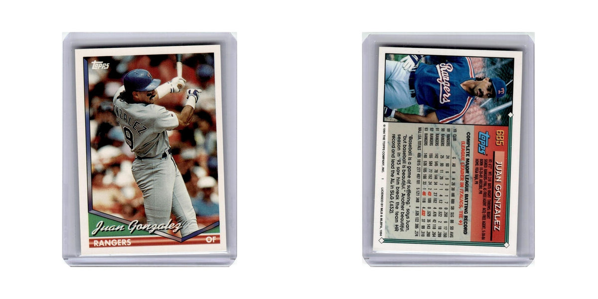 Juan Gonzalez 1994 Topps #685 Texas Rangers Baseball Card NM