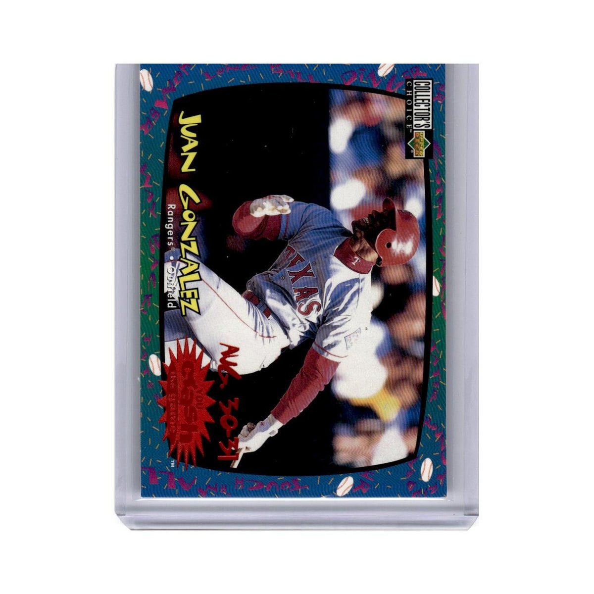 Juan Gonzalez 1997 Collector's Choice You Crash the Game #CG30 Texas Rangers NM