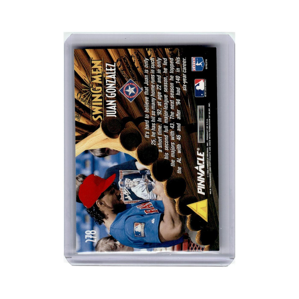 Juan Gonzalez 1995 Pinnacle #278 Texas Rangers Baseball Card NM