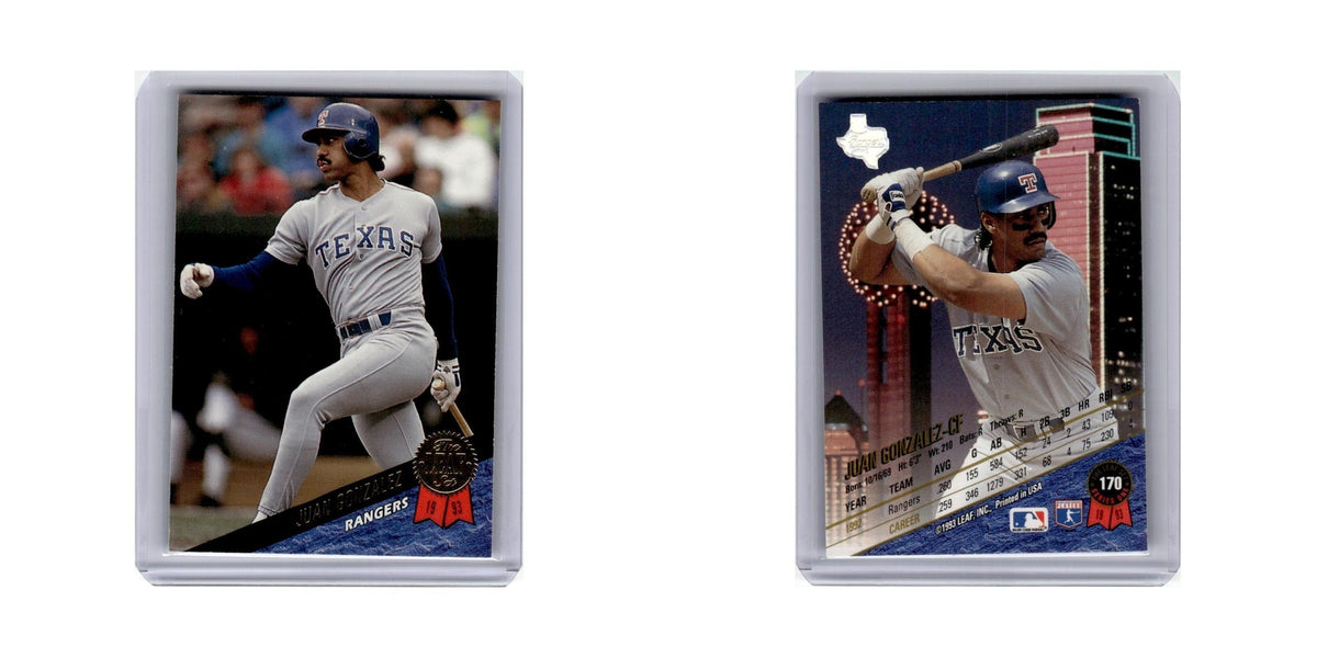 Juan Gonzalez 1993 Leaf #170 Texas Rangers Baseball Card NM