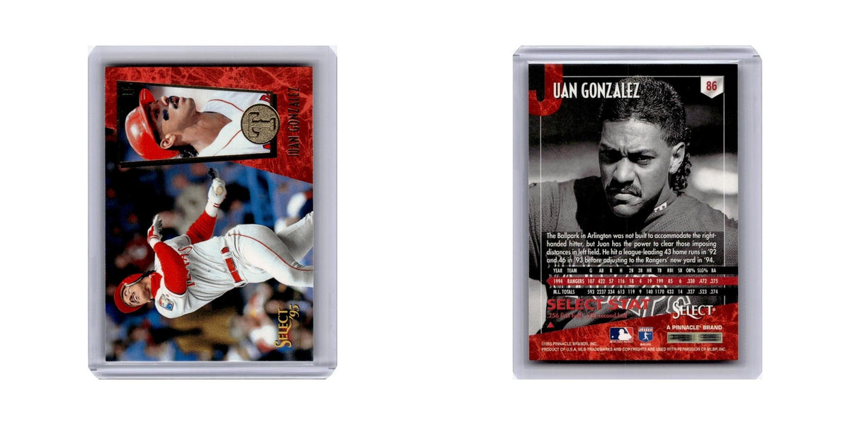 Juan Gonzalez 1995 Select #86 Texas Rangers Baseball Card NM